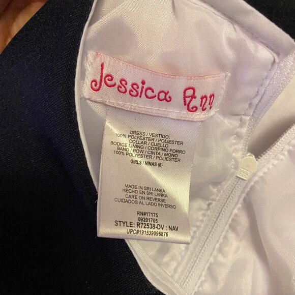 Jessica Ann Girls Sleeveless Dress Party Size 6 Black White Sailor Bows - Picture 2 of 6